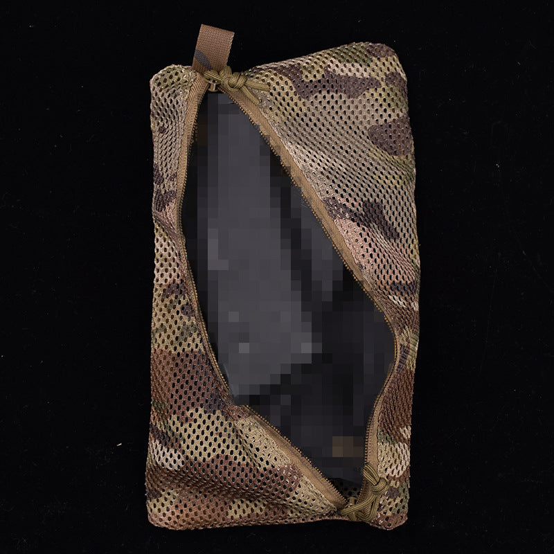 Storage mesh bag (6*12in) for outdoor tactical sports accessories and sundries with zipper