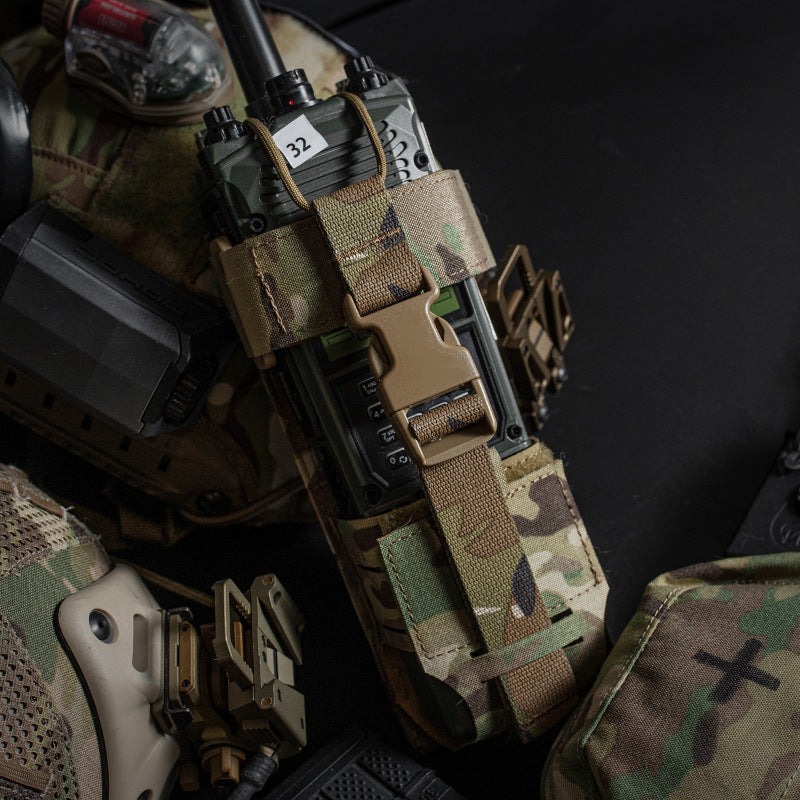 Outdoor tactical vest MOLLE radio bag military fan protective cover storage bag universal radio bag