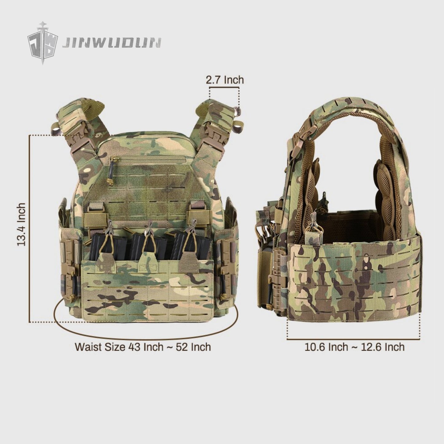 JWD-0719Multi-Function Military Tactical Vest with Fast-Release System - Ideal for Airsoft and Law Enforcement