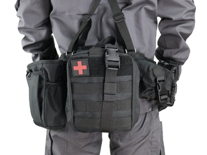 Tactical girdle/belt - equipped with adjustable straps-8 pockets-MOLLE system