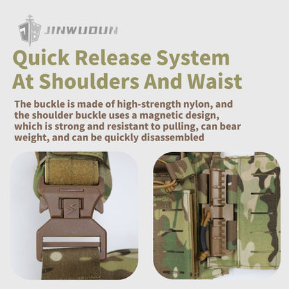 JWD-0719Multi-Function Military Tactical Vest with Fast-Release System - Ideal for Airsoft and Law Enforcement