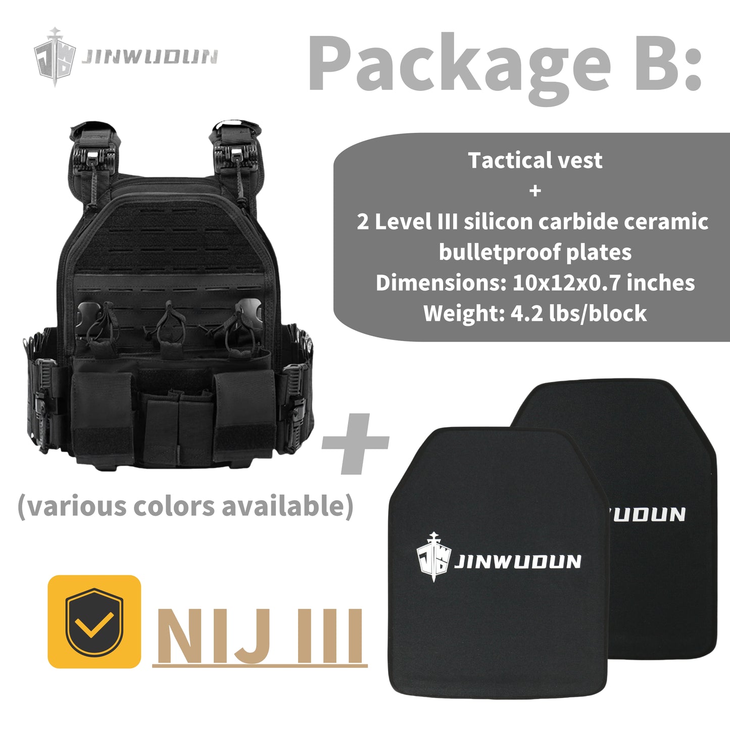 NIJ IIIA/III/IV level body armor, 6094 quick release tactical vest