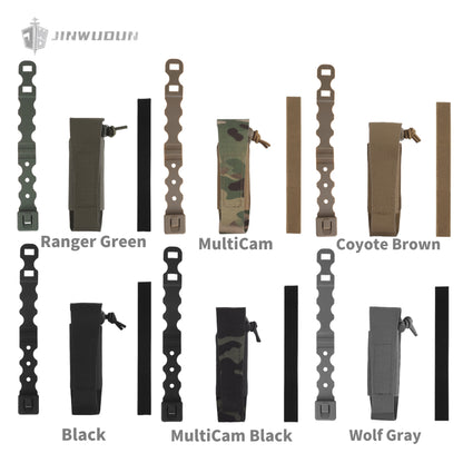 Multifunctional throwing object storage bag with flip-top elastic cord for fastening and molle inserts