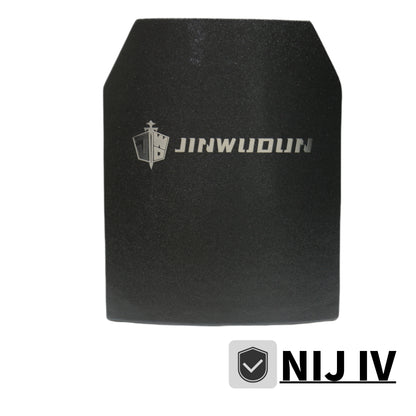 NIJ IV spray polyurea coating, full paving process silicon carbide ceramic + PE material bulletproof plate, size 11*13.8inch