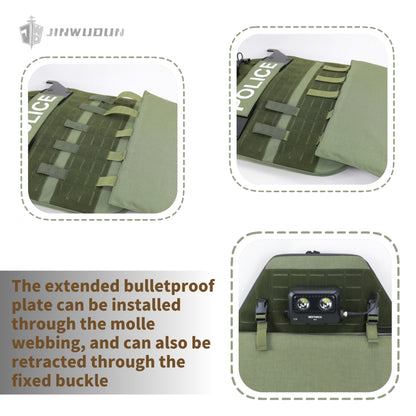 JWD-Level NIJ IIIA tactical quick-response bulletproof shield, lightweight and multi-purpose with strobe light, UHMWPE material