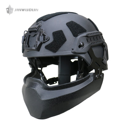 JWD-Full protection bulletproof helmet combination (helmet + goggles + jaw guard) American standard IIIA grade protection PE material