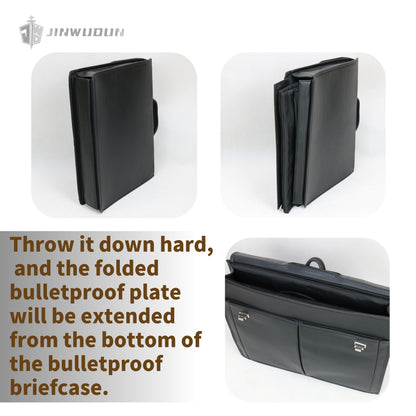 Foldable Bulletproof Briefcase | NIJ IIIA+ Rated | Lightweight UHMWPE Material | Portable 4-Fold Design