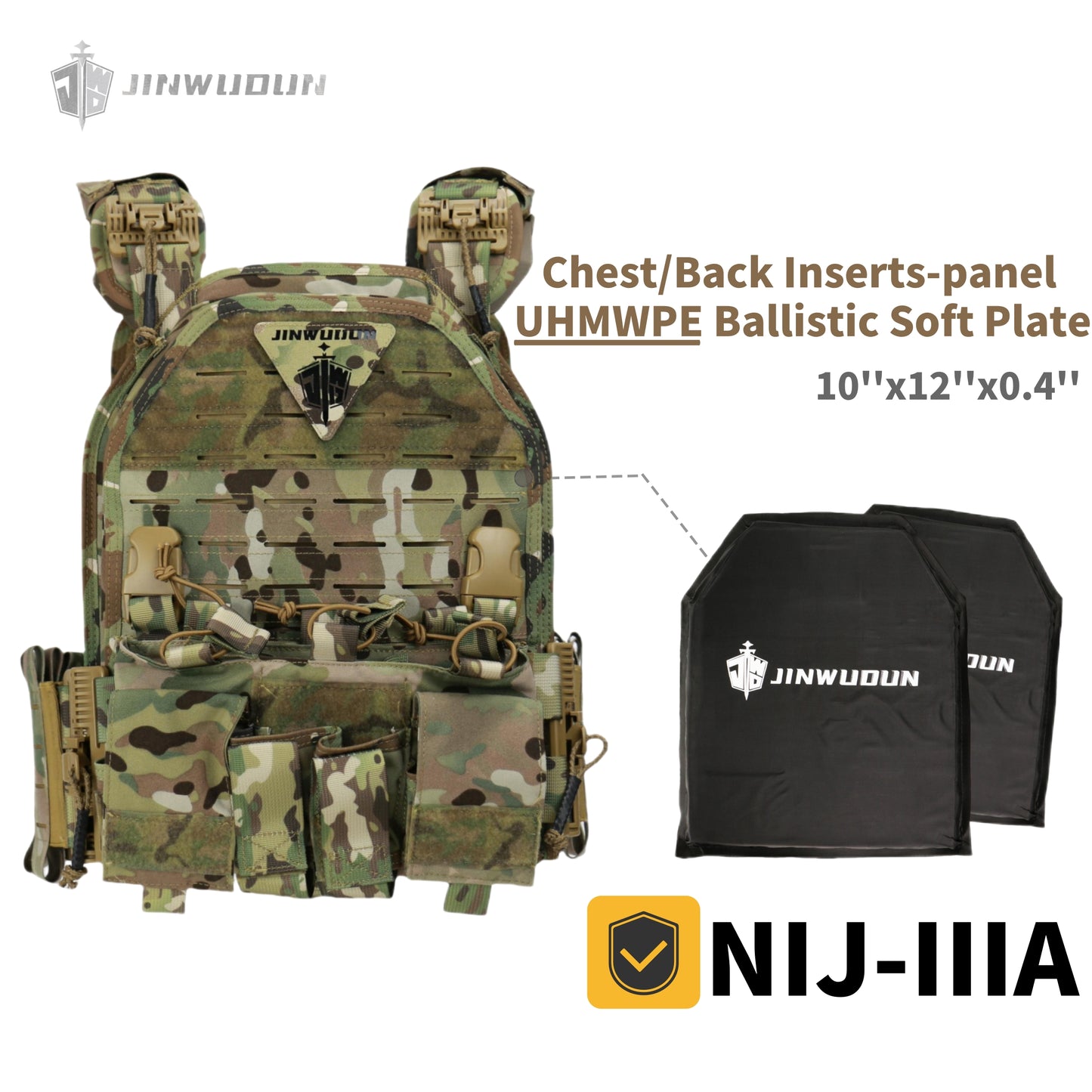 NIJ IIIA/IV 6094C Tactical Bulletproof vest/body armor, quick disassembly