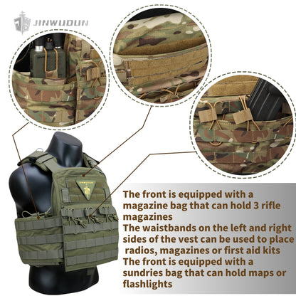 CPC tactical vest, made of nylon, can accommodate 20*16.5 inch bulletproof plates.