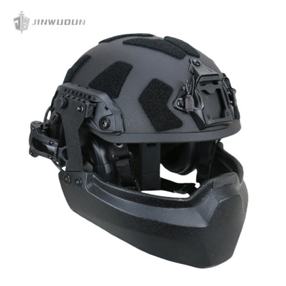 JWD-NIJ IIIA bulletproof jaw guard FAST helmet dedicated bulletproof mask can be removed