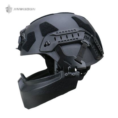 JWD-Full protection bulletproof helmet combination (helmet + goggles + jaw guard) American standard IIIA grade protection PE material