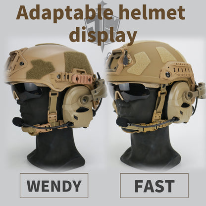 JWD-P30 Tactical Headset | Noise Reduction & Sound Pickup | Compatible with WENDY/FAST Helmets | Durable PC Material