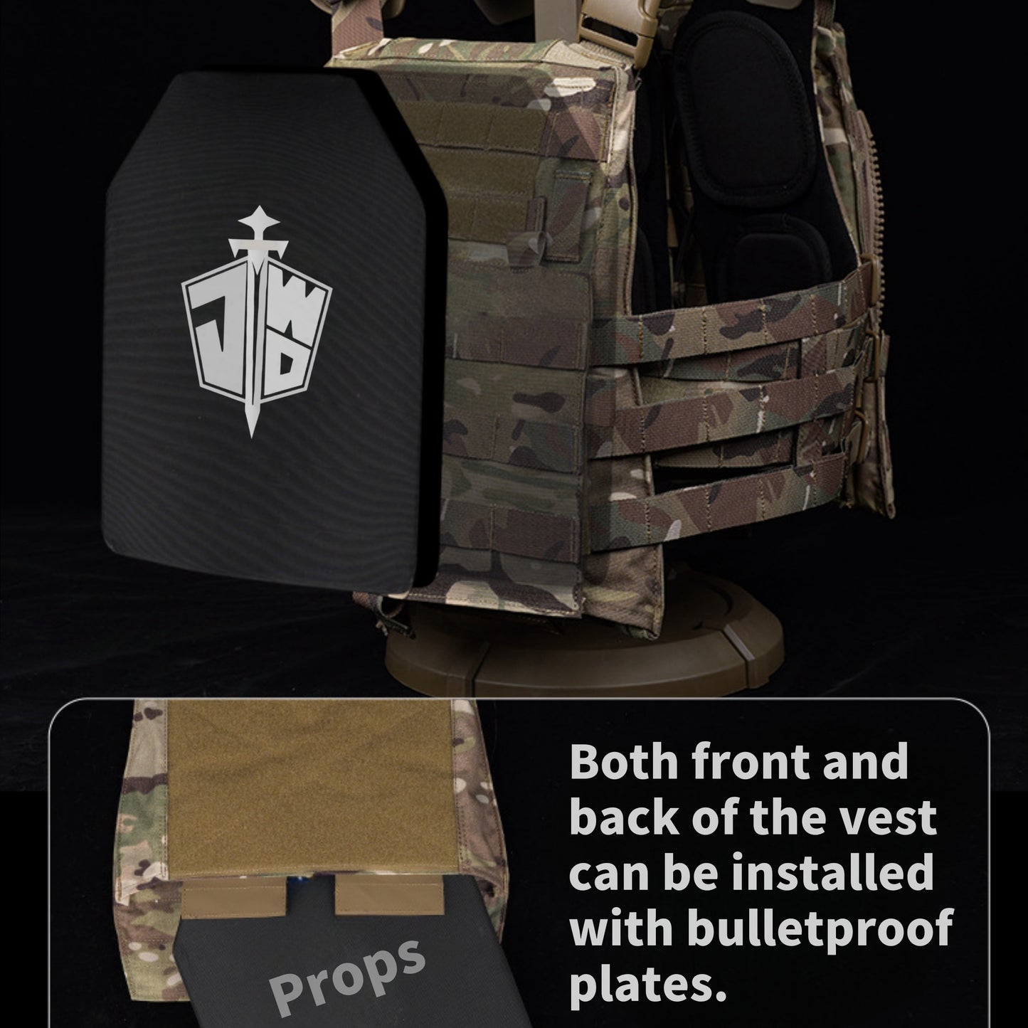 AVS tactical bulletproof vest, made of Cordura material, equipped with a quick-release system multifunctional vest