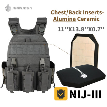 Level IIIA/IV tactical ballistic vest, 11"x13.8" Enlarged bulletproof plate-Type 511 Quick Release Tactical Vest