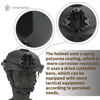 JWD-WENDY3.0 tactical bulletproof helmet American standard IIIA/GA2 level, UHMWPE material, spray polyurea coating