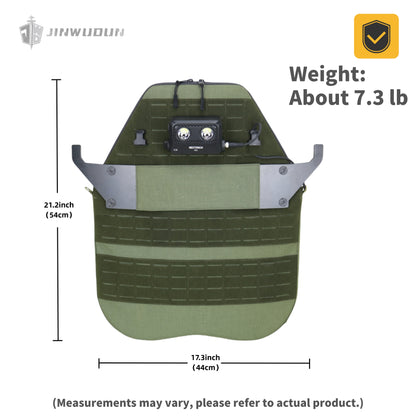 JWD-Level NIJ IIIA tactical quick-response bulletproof shield, lightweight and multi-purpose with strobe light, UHMWPE material