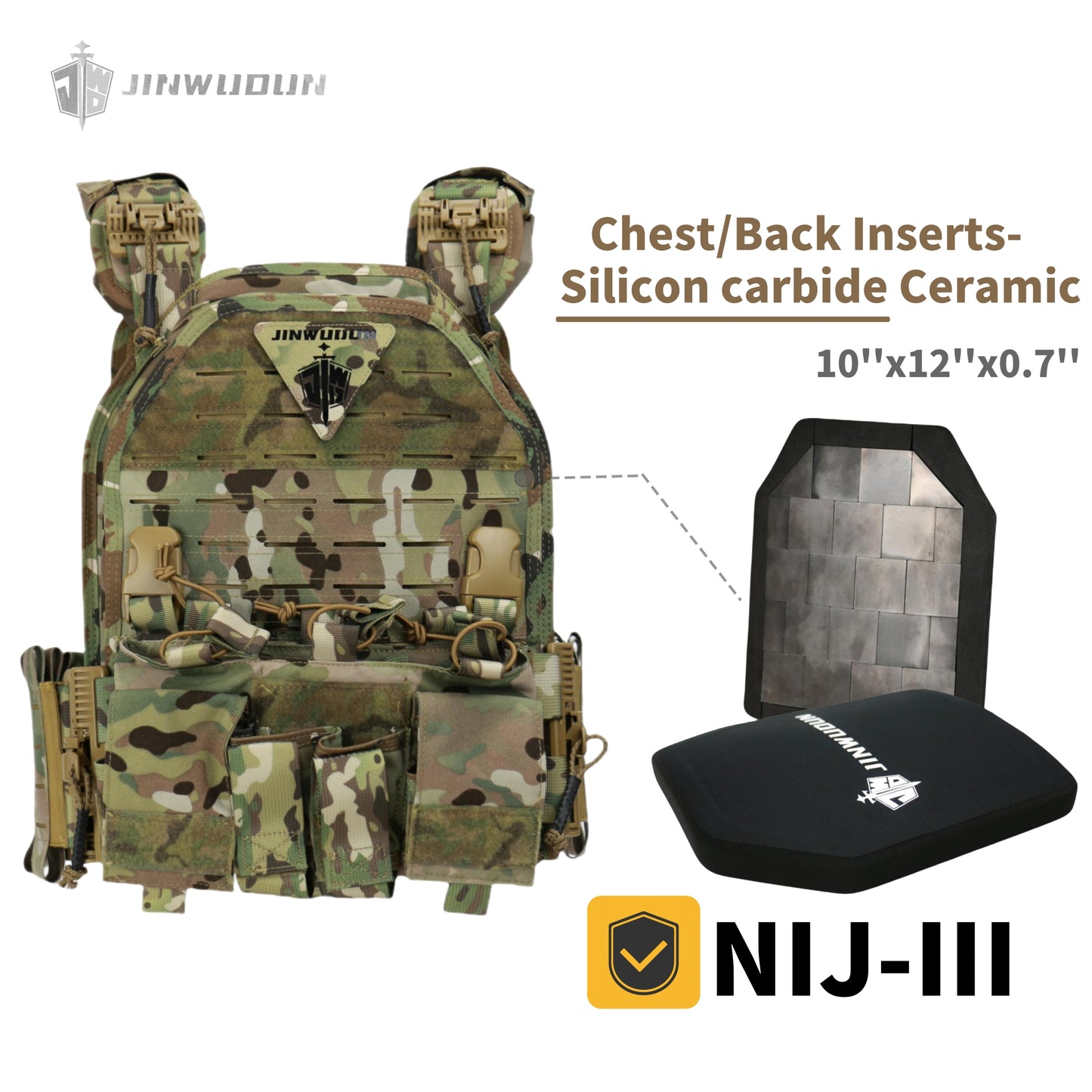 NIJ IIIA/IV 6094C Tactical Bulletproof vest/body armor, quick disassembly