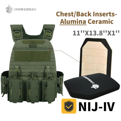 Level IIIA/IV tactical ballistic vest, 11"x13.8" Enlarged bulletproof plate-Type 511 Quick Release Tactical Vest