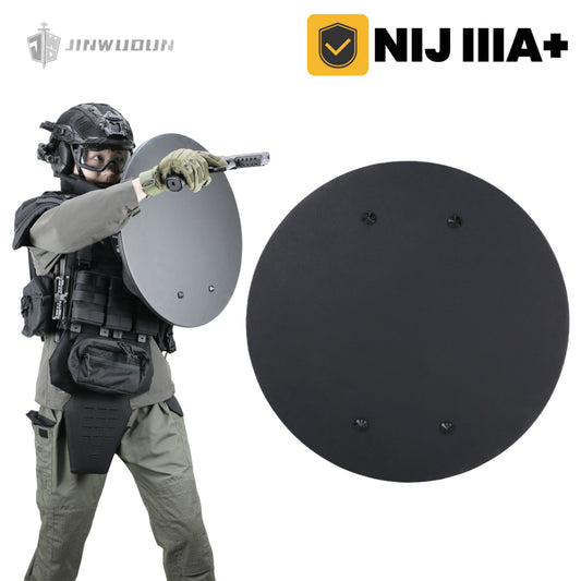 NIJ IIIA+ Round Bulletproof Shield: 20.1-Inch UHMWPE with Durable Nylon Cover