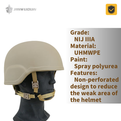 ACH MICH bulletproof helmet NIJ IIIA level ballistic protection-The non-perforated helmet body is stronger
