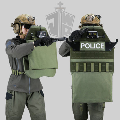 JWD-Level NIJ IIIA tactical quick-response bulletproof shield, lightweight and multi-purpose with strobe light, UHMWPE material