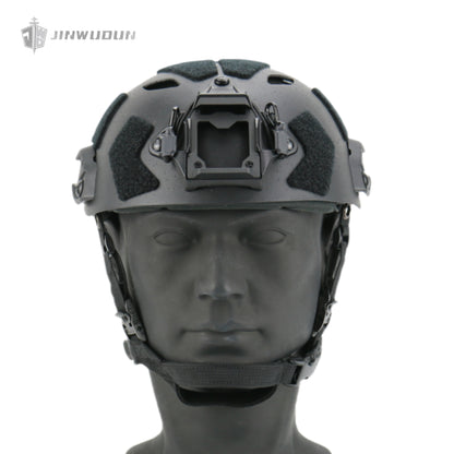JWD-FAST SF carbon fiber helmet, particle sandblasting process, top perforated design weighs about 1.5 pounds