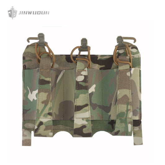 Triple elastic functional bag Tactical vest chest hanging external functional bag Velcro