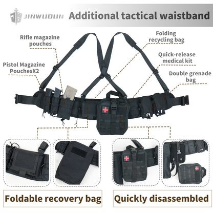 Ballistic Tactical Waistband 1000D Polyester with Molle webbing for a wide range of accessories