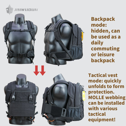 NIJ IIIA Bulletproof Backpack: Transforms into Tactical Vest in 3 Seconds, Made with Durable Cordura Material