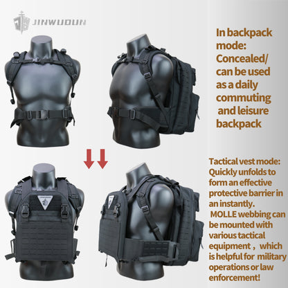 Tactical Bulletproof Backpack,3-Second Quick-Convert  Level III Protection, Nylon Material, 15-20L Capacity Bag Bulletproof