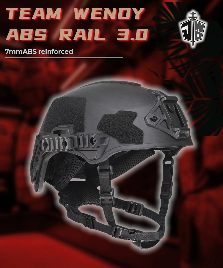 WENDY EX RAIL 3.0, tactical riot helmet made of ABS material with grain sandblasting process