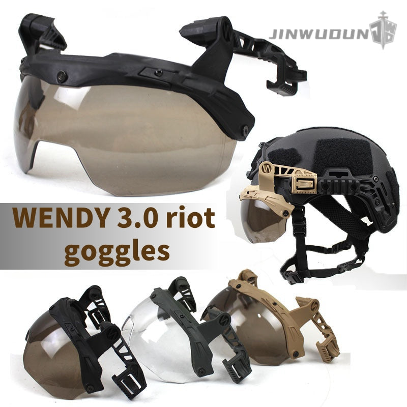 WENDY3.0 track version riot and windproof goggles, thickened and reinforced protective PC lens