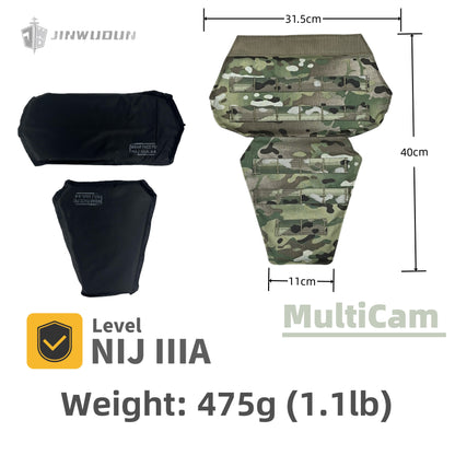 Tactical vest Body Armor Accessory Kit - NIJ IIIA Bulletproof Shoulder, Neck, Thigh, Groin, and Abdomen Protection