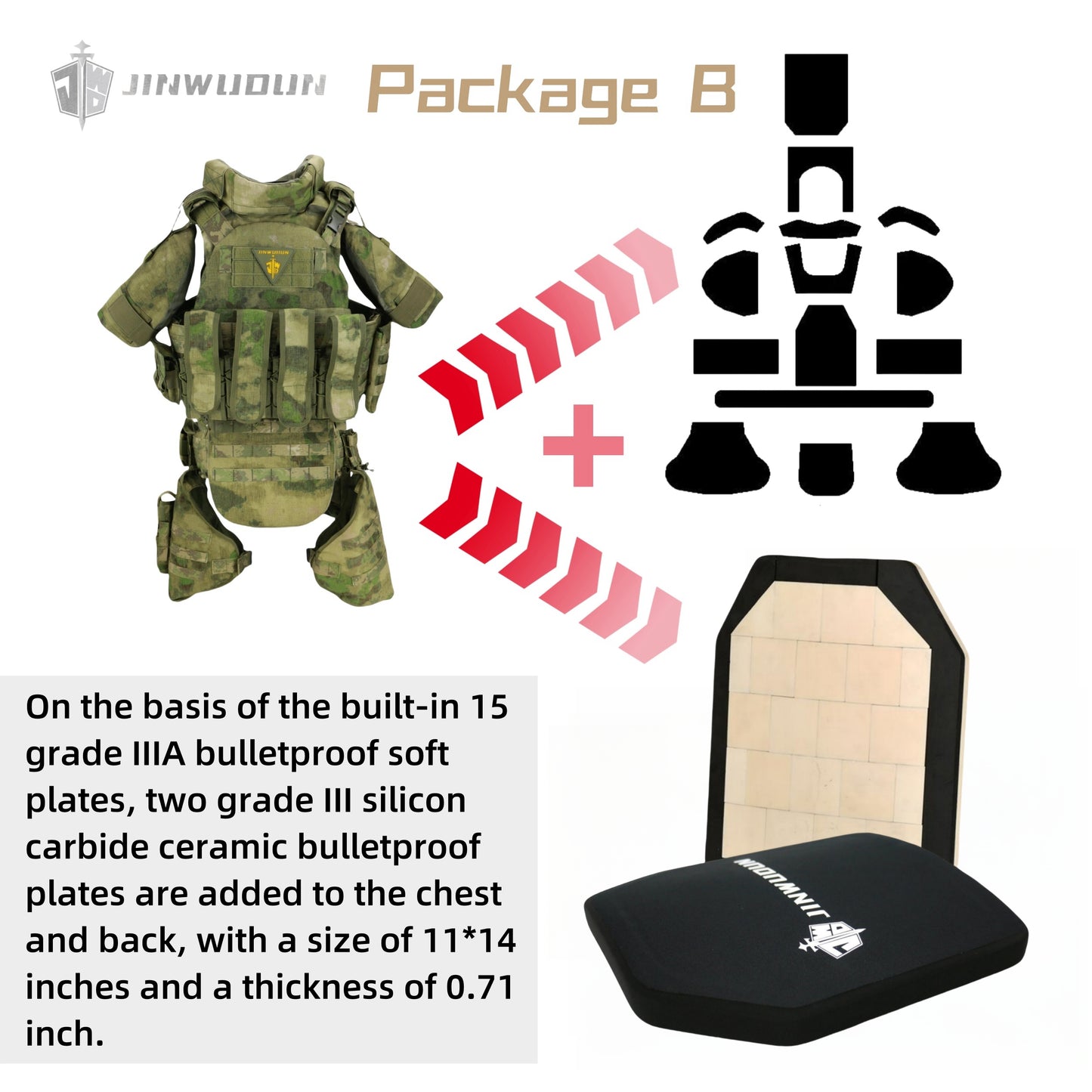 Level IIIA/IV "Strategic" military tactical bulletproof vest, all-round protection