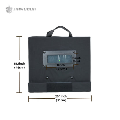 Foldable Bulletproof Shield NIJ IIIA+: 18.1x36-Inch UHMWPE with Durable Nylon Cover