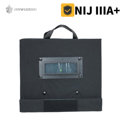 Foldable Bulletproof Shield NIJ IIIA+: 18.1x36-Inch UHMWPE with Durable Nylon Cover