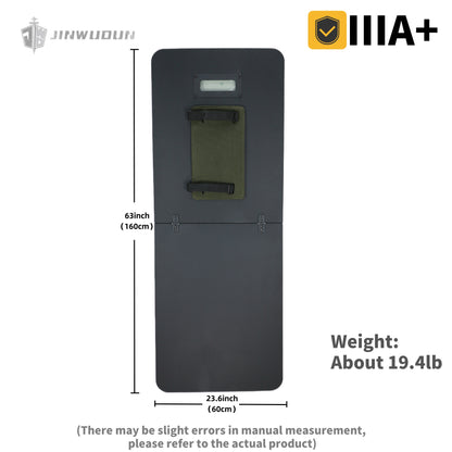 LEVEL NIJ IIIA+ full protection foldable shield with increased protection area, portable
