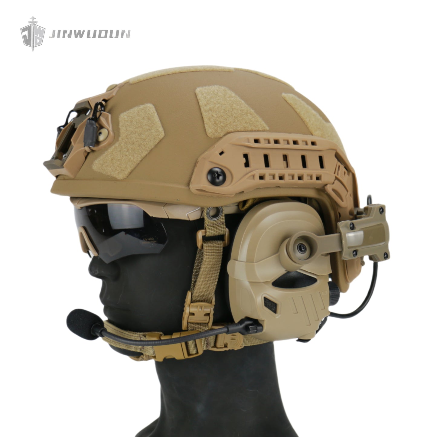 JWD-P30 Tactical Headset | Noise Reduction & Sound Pickup | Compatible with WENDY/FAST Helmets | Durable PC Material