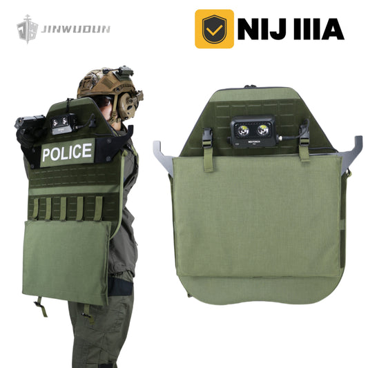 JWD-Level NIJ IIIA tactical quick-response bulletproof shield, lightweight and multi-purpose with strobe light, UHMWPE material