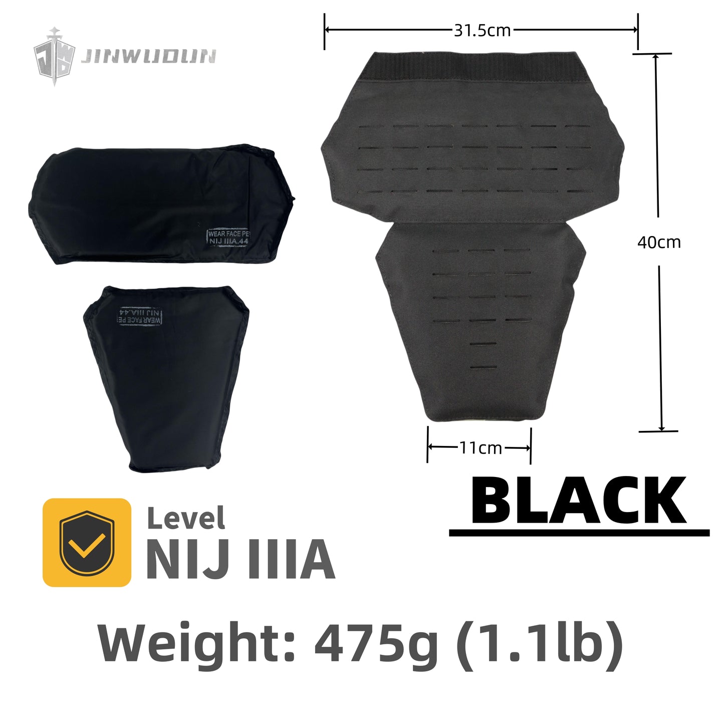 Tactical vest Body Armor Accessory Kit - NIJ IIIA Bulletproof Shoulder, Neck, Thigh, Groin, and Abdomen Protection