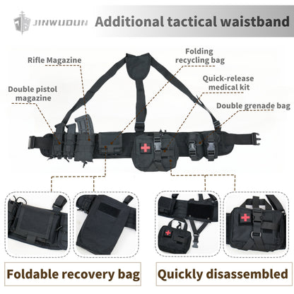 NIJ IV/III+/IIIA Level Full Protection Tactical Bulletproof Vest | 1000D Nylon | Quick-Release System