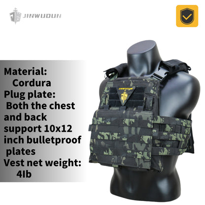 AVS tactical bulletproof vest, made of Cordura material, equipped with a quick-release system multifunctional vest