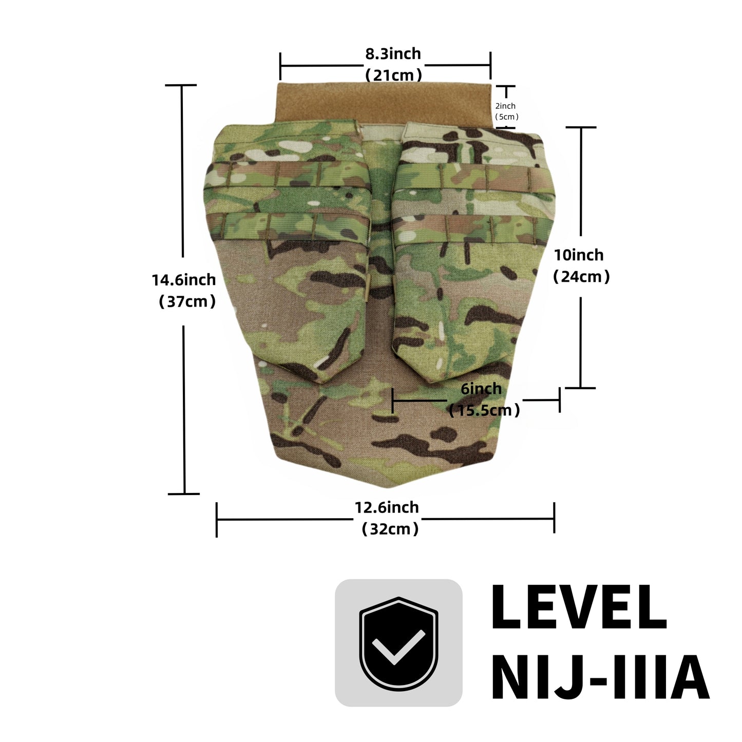 NIJ IIIA Belly/crotch bulletproof kit, tactical vest combination accessories