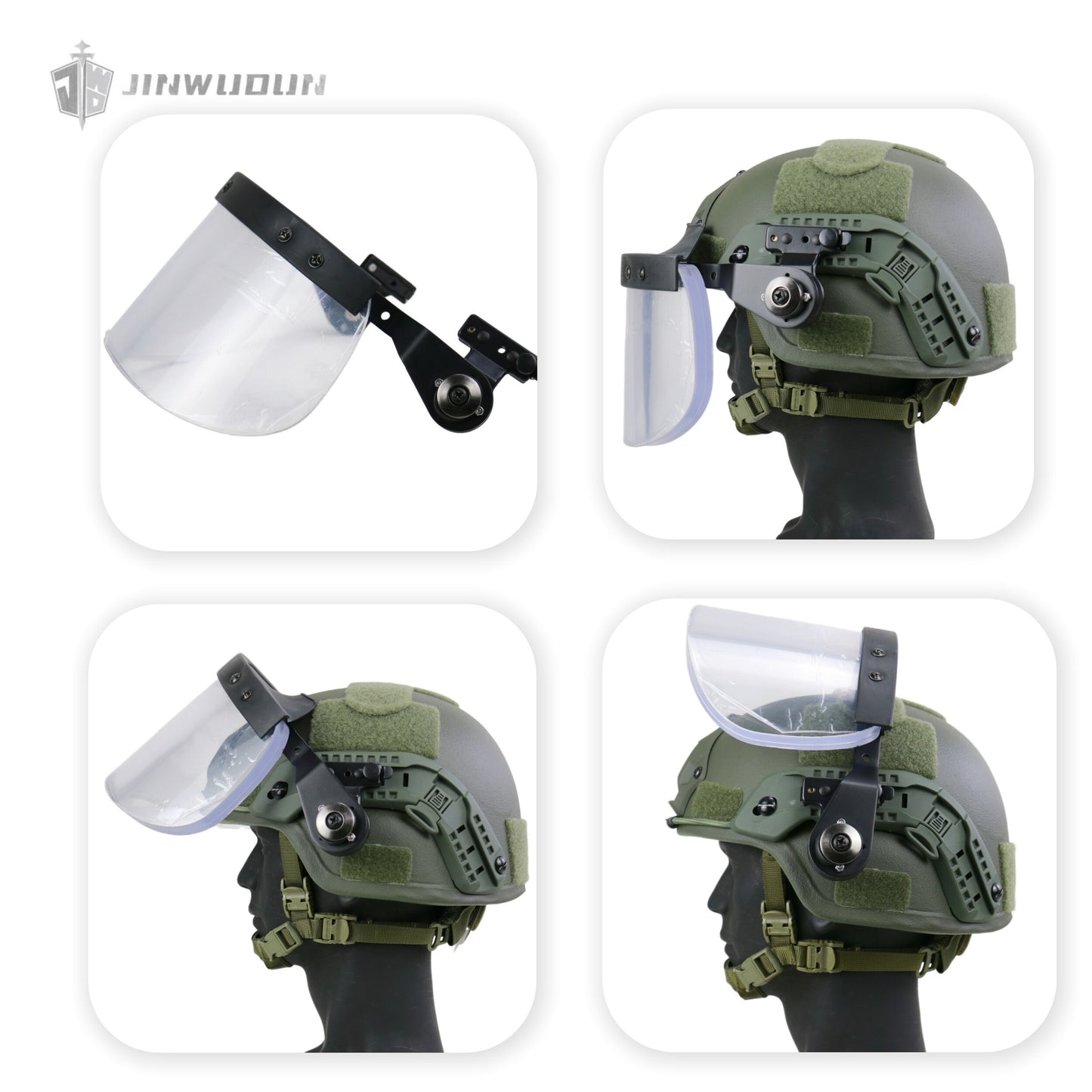 NIJ IIIA level bulletproof face shield with waterproof silicone layer, universal tactical equipment bulletproof face shield