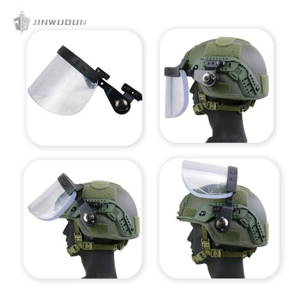 NIJ IIIA level bulletproof face shield with waterproof silicone layer, universal tactical equipment bulletproof face shield