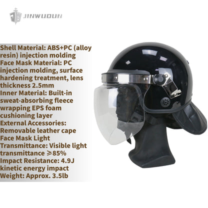 European-style riot helmet, safety helmet, protective face mask, duty equipment, safety protection duty supplies