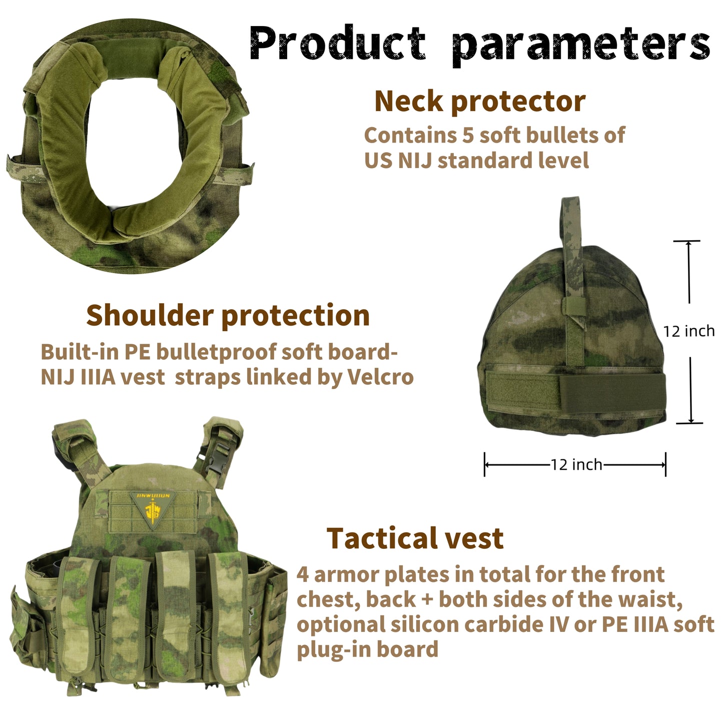 Level IIIA/IV "Strategic" military tactical bulletproof vest, all-round protection