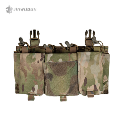 Quadruple 5.56 quick access panel 25mm socket multi-function tactical vest triple sundries bag