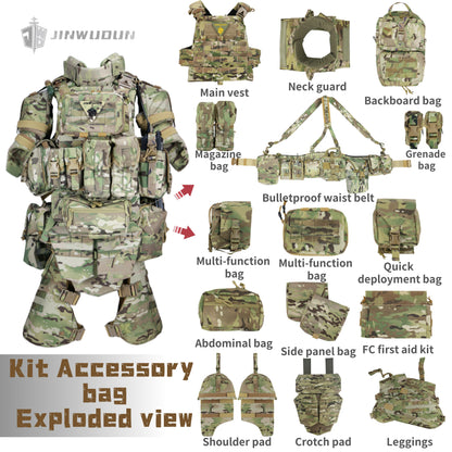 Level NIJ IV Fearless "X" full protection bulletproof vest nylon material tactical bulletproof vest with increased protection