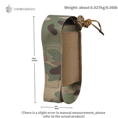 Multifunctional throwing object storage bag with flip-top elastic cord for fastening and molle inserts